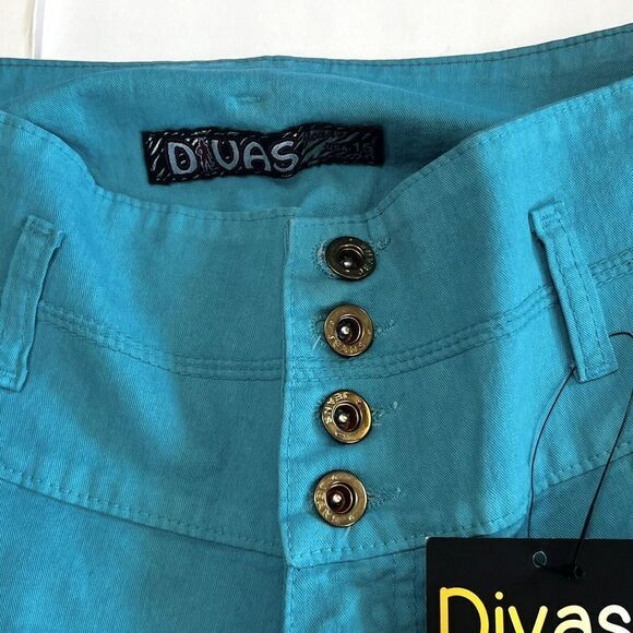 DIVAS JEANS Women's Pants 15 Aqua Blue High Waist Butt Lifter Jeans Made in Peru - Picture 15 of 15